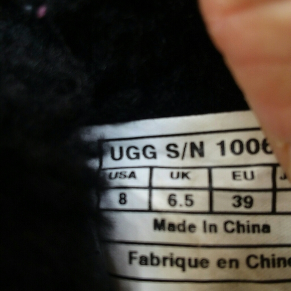 UGG Black Classic Bling Bow Boots Size 8 - Picture 6 of 6